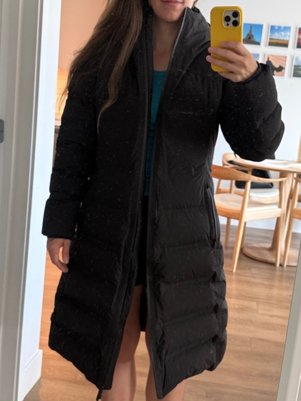 lululemon athletica Black Long Puffer Coat